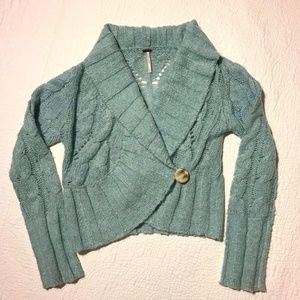 Free People Cardigan Sweater 1-Button Wrap M